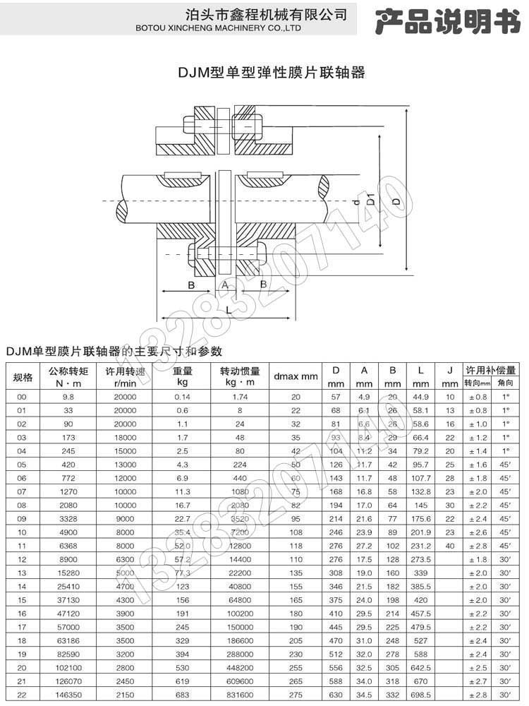 DJM膜片聯(lián)軸器